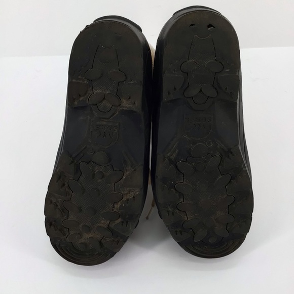 Sorel US Badger II Boots Beige Tan Leather Brown Rubber Winter Lined Size 8 - Picture 16 of 16